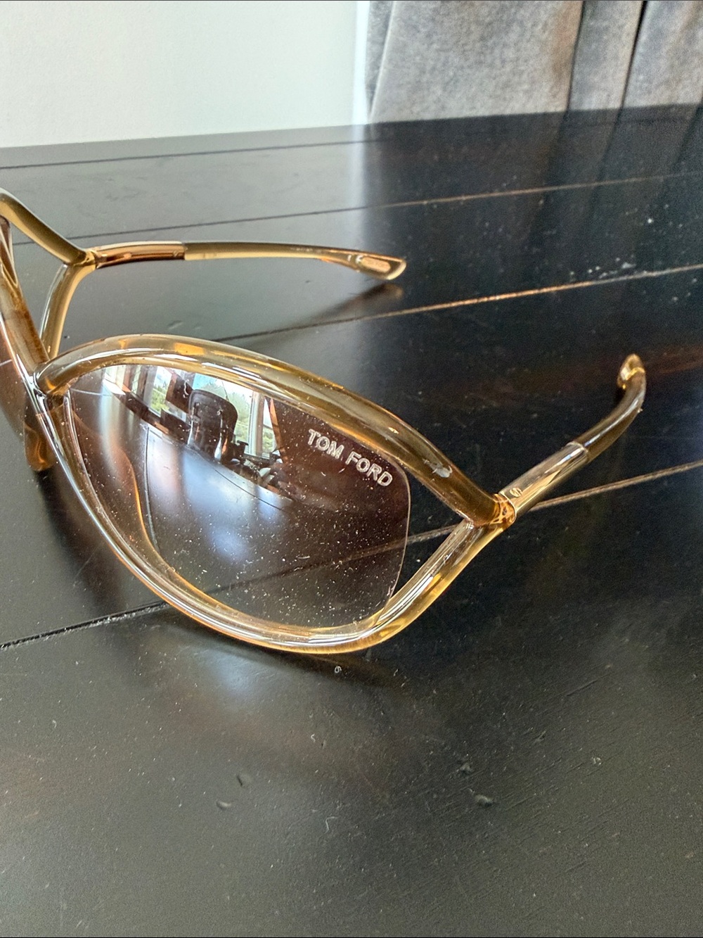 Tom Ford Oversized Amber Brown Cat-Eye Sunglasses - Picture 2 of 4